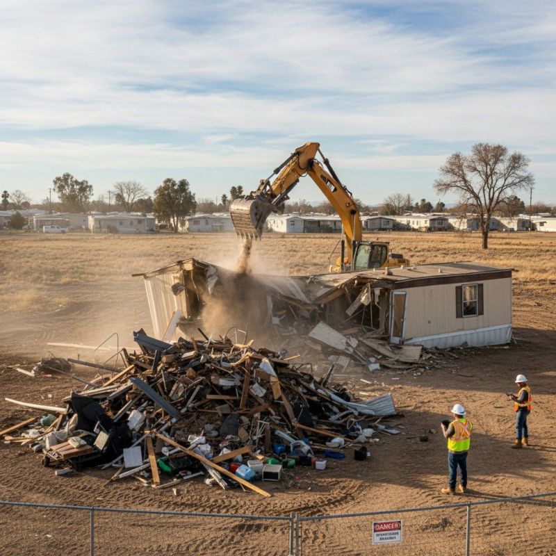 Double Wide Demolition in Sacramento, CA